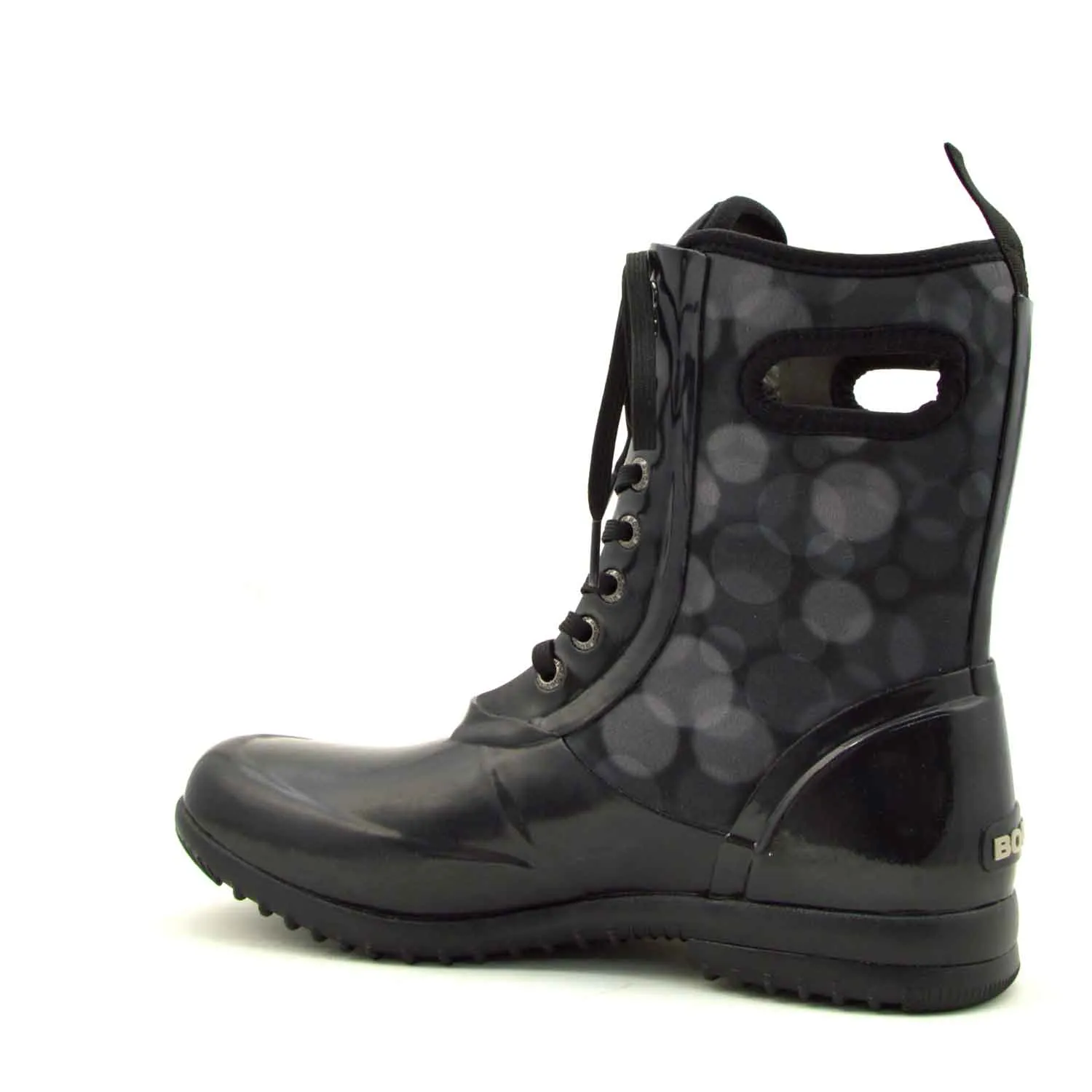Sidney Rain Black Lace Up Gumboots