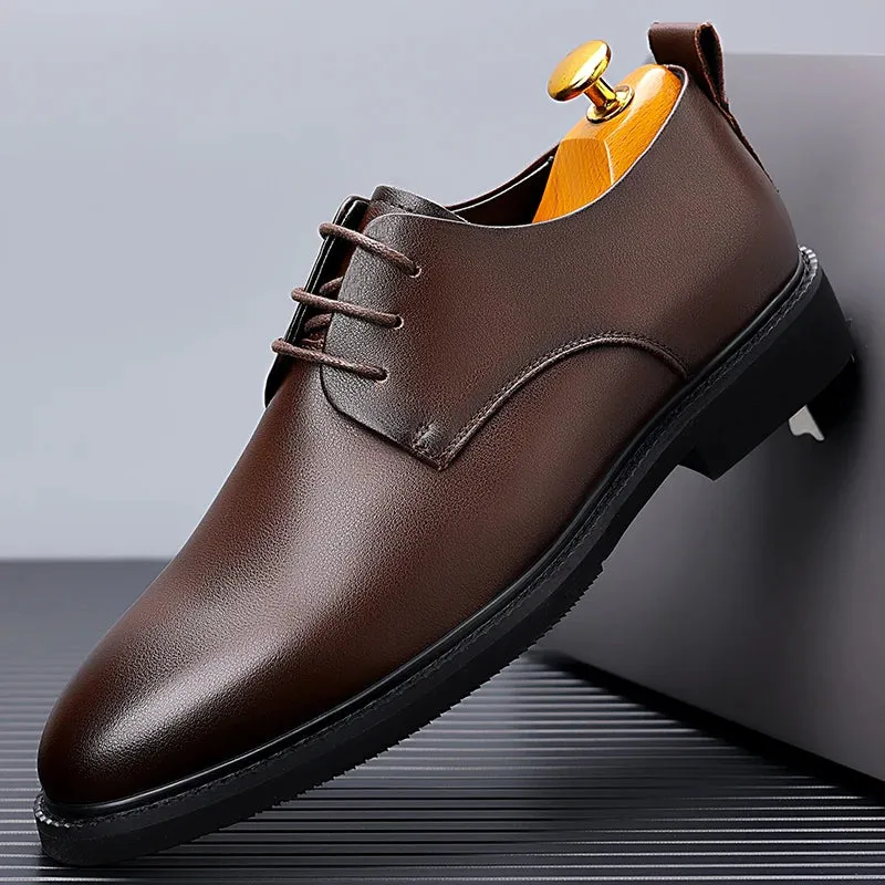 Sohiwoo Shoes for Men Shoes Leather Shoes Business Dress Shoes All-Match Casual  Wear-Resistant Footwear Chaussure Homme Elevator Shoes
